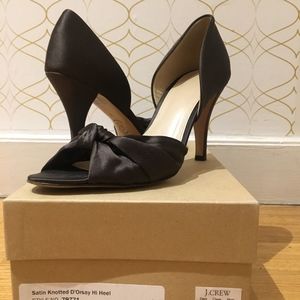 J CREW Satin Knotted D'Orsay High Heel *Women's